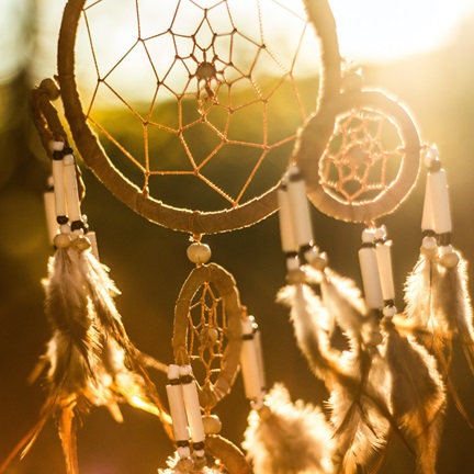 Image of a dream catcher in the sunlight
